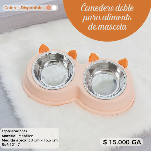 Comedor doble para comida de mascotas