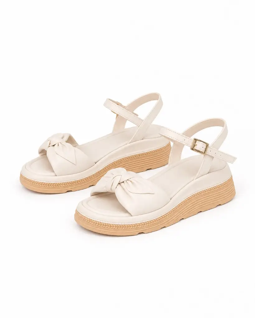 Sandalias marfil con plataforma trenzada.webp