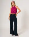 Pantalón palazo con herraje negro (10707147)