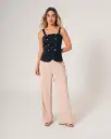 Pantalón palazo con herraje arena (10707147)