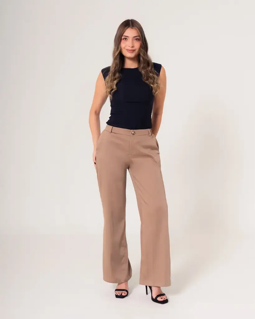 Pantalon bota recta/ribete post.