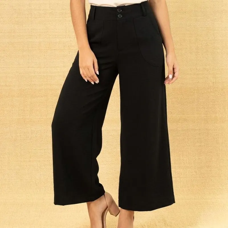 Pantalón culotte dobladillo ancho