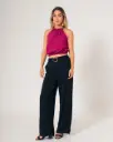 Blusa escote alto espalda descubierta