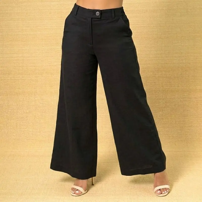 Pantalón recto de bolsillos pretina resortada
