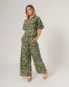 Pantalòn palazzo, tiro alto verde oliva (4296432)