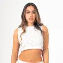 Blusa corta banda escote ivory