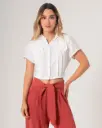 Camisa Corta con Nudo Frontal ivory (10201198)