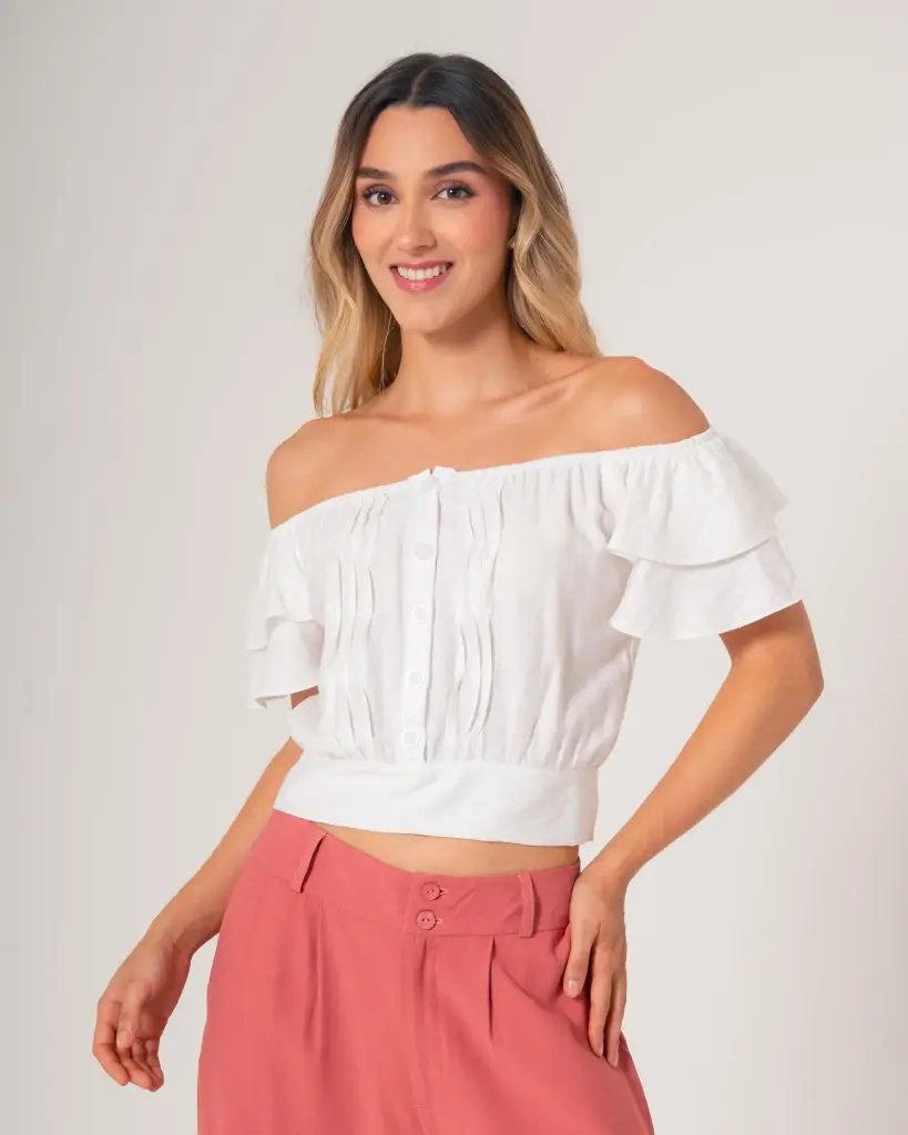 Blusa de hombros descubiertos ivory (10105142)