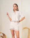 Short de tiro medio con bolsillos laterales beige (S11310)