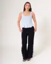 Pantalón recto botones en costado negro