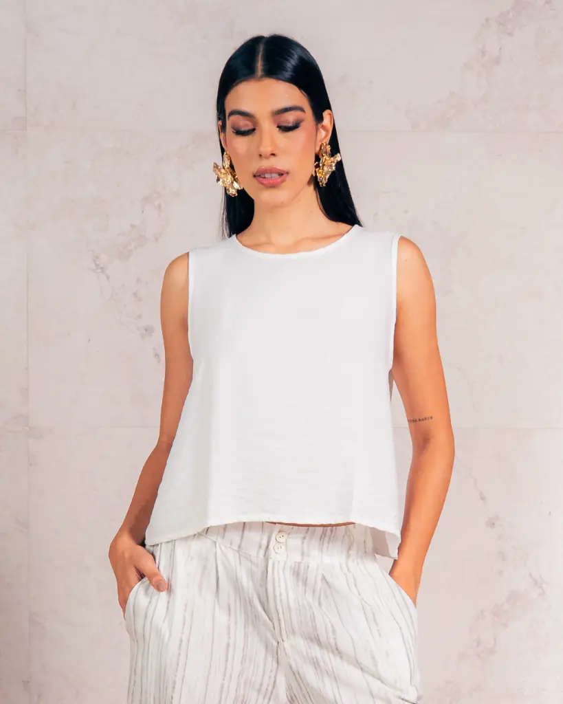 Blusa sisa silueta amplia ivory (BL-1529)