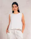 Blusa sisa silueta amplia ivory (BL-1529)