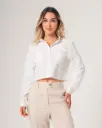 Camisera manga larga combinada blanco
