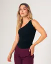 Blusa sin mangas fruncida a los costado negro (S11824)