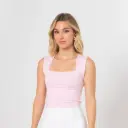 Blusa sisa basica escote cuadrado palo rosa (1966)