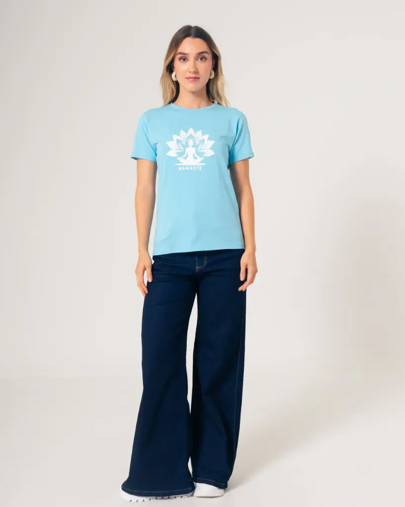 Camiseta Basica estampado flor de loto (2310)