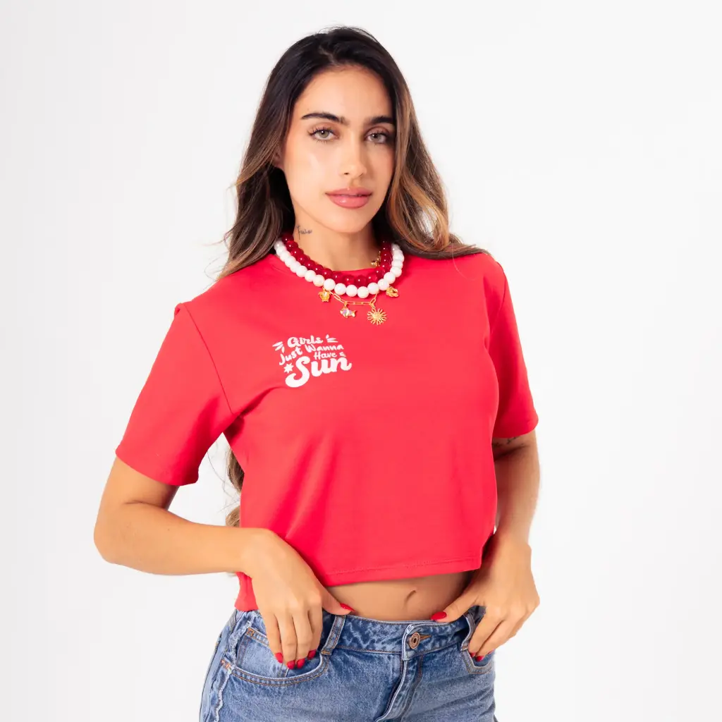 Camiseta Corta Beisbolera Girls Just Wanna (0323)