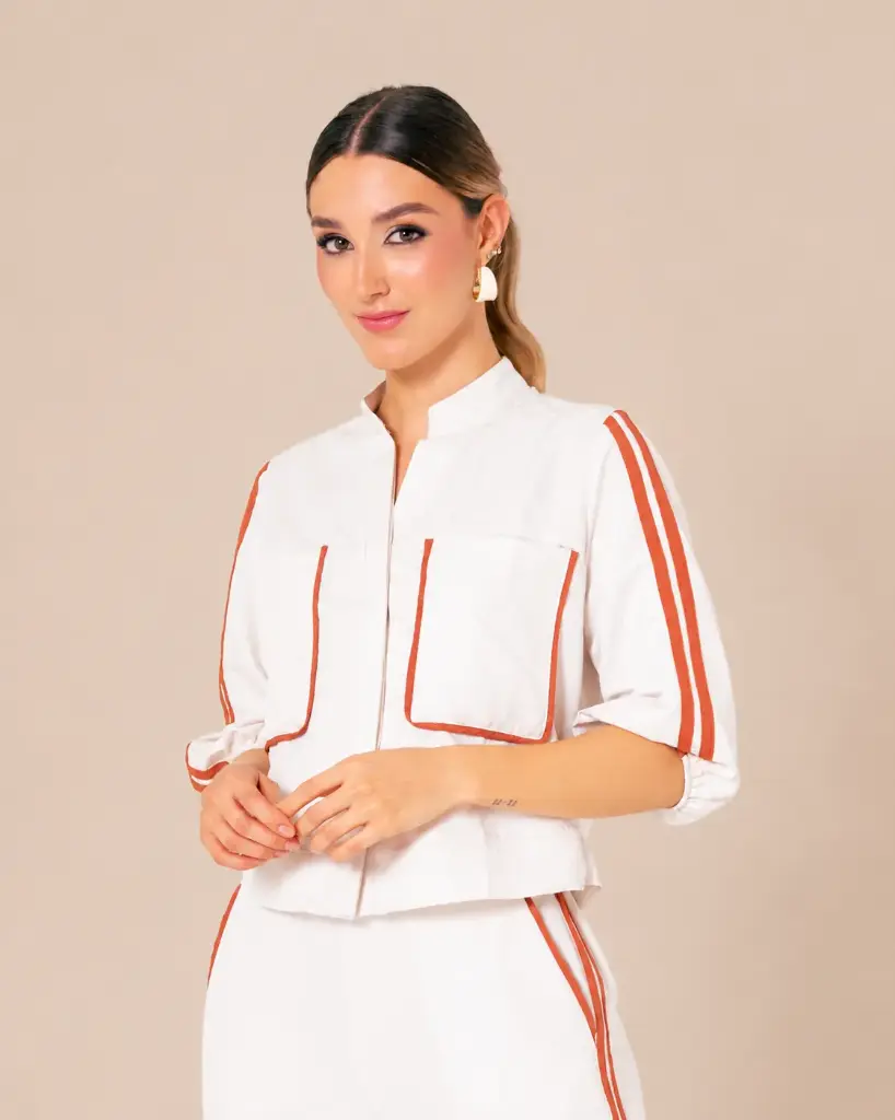  Blusa con Detalles Cuello Mao (1154262)