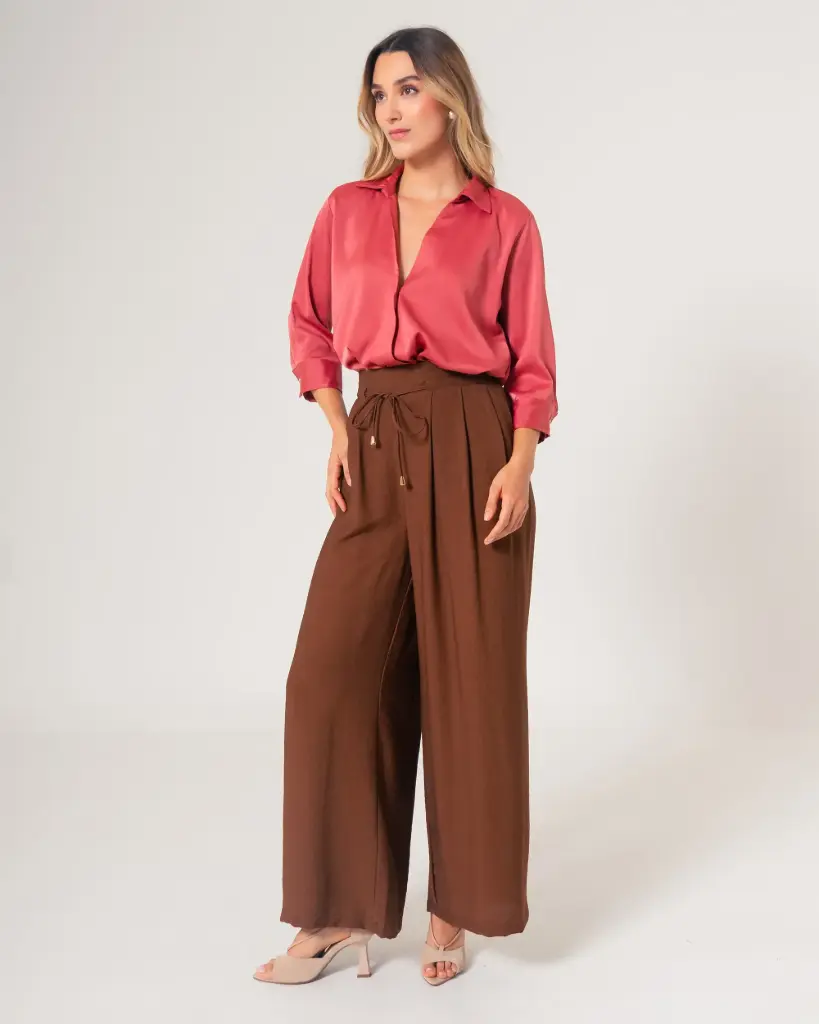Pantalón de tiro alto con diseño (1154108)