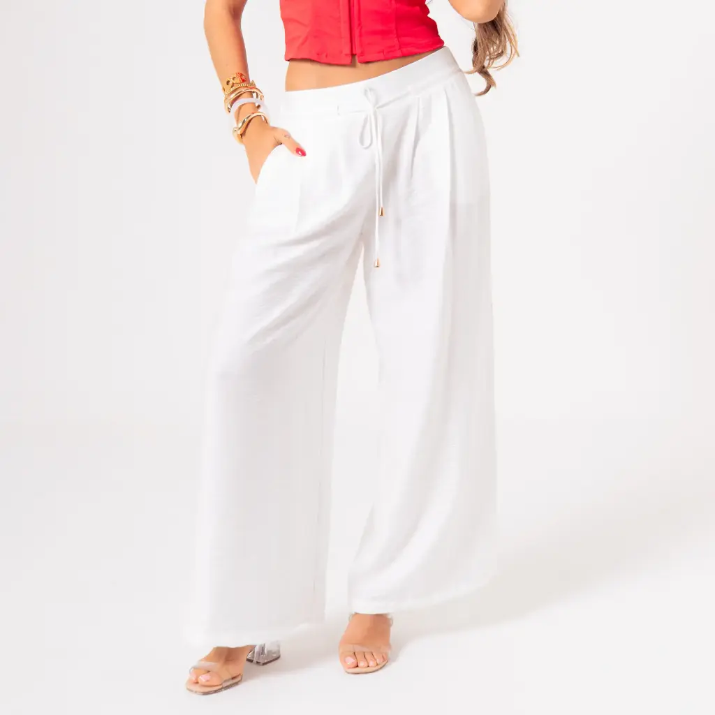 Pantalón de tiro alto con diseño (1154108)