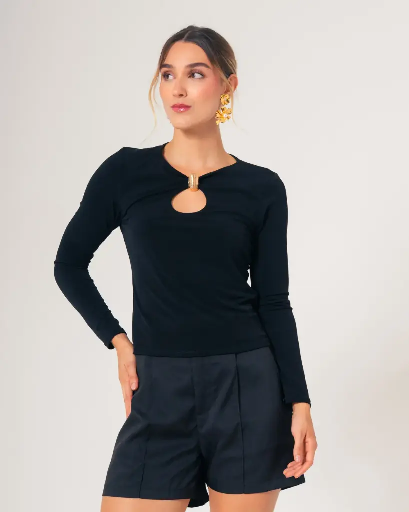 Blusa manga larga ajuste ceñido (1196430)