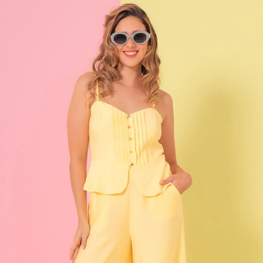 Blusa estilo top Peplum (1196460)