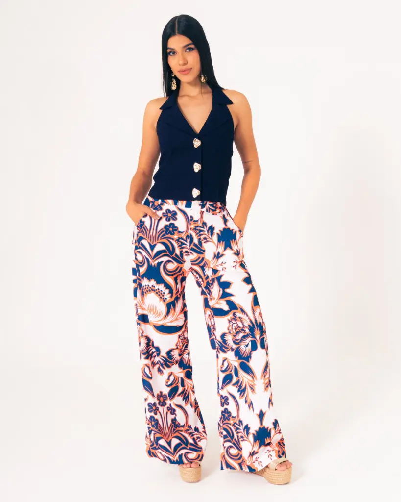 Pantalon recto pretina posterior resortada (P-045)