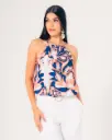 Blusa Escote Alto Resortada (CM-035)