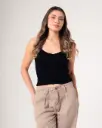 Blusa tiras tejida negro (BL2273)