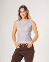 Blusa sisa tejida cuello redondo azul pastel (BL2270)