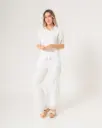 Blusa Calada con Cuello y Botones Blanca