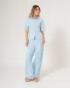 Pantalón largo calado Azul