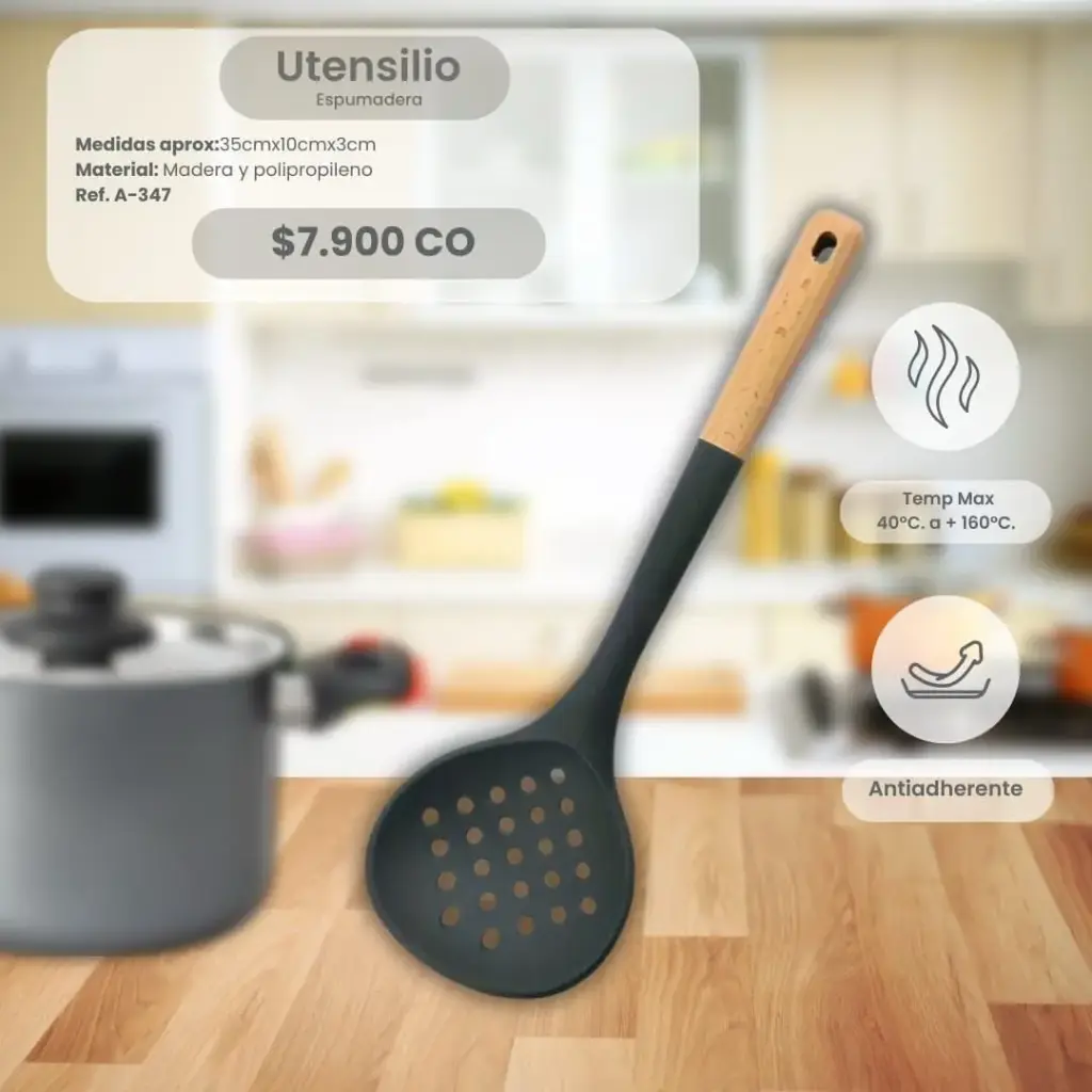 ESPUMADERA MADERA NYLON