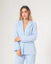 Chaleco tipo blazer celeste