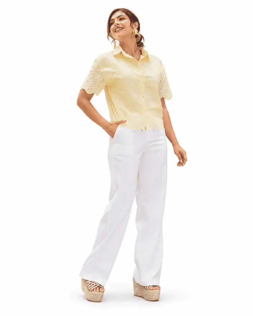 Pantalón tipo sastre blanco
