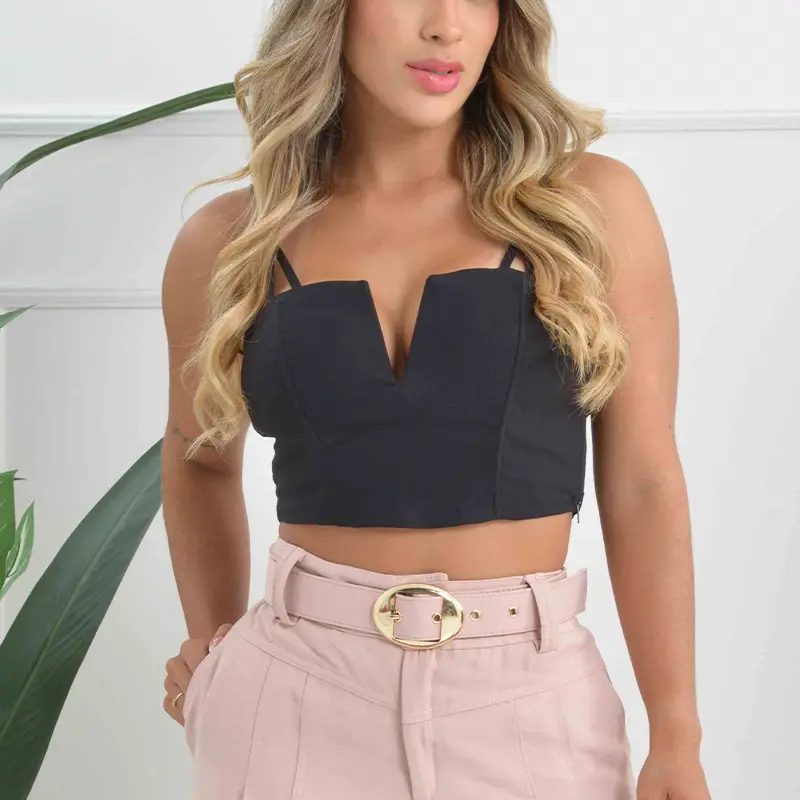 CROP TOP NEGRO TM NEGRO