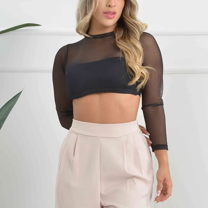 BLUSA MALLA NEGRA TM NEGRO