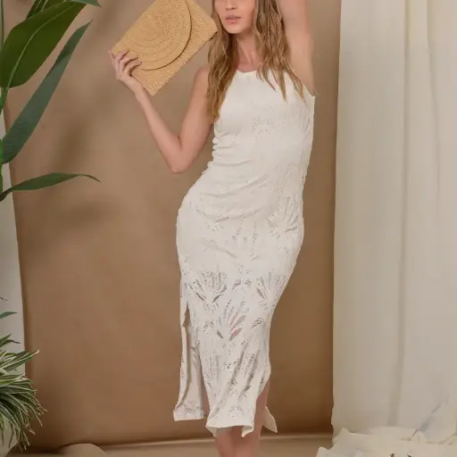 Vestido sisa midi en blonda