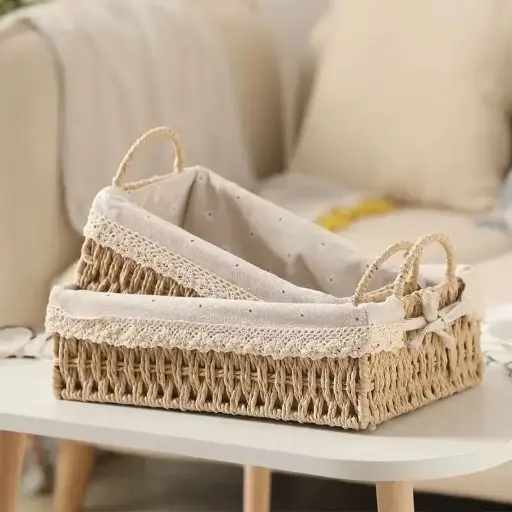 [B-030P] Cesta Rectangular Pequeño Mimbre