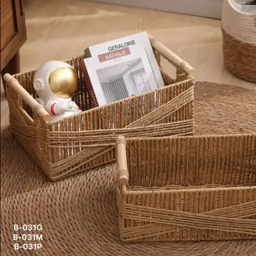 [B-031G] Cesta Rectangular Grande Mimbre