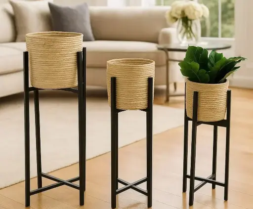 [B-098A] Cesta Almacenamiento Fique Grande A