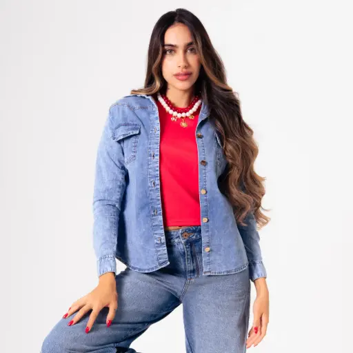 CAMISA DENIM MANGA LARGA