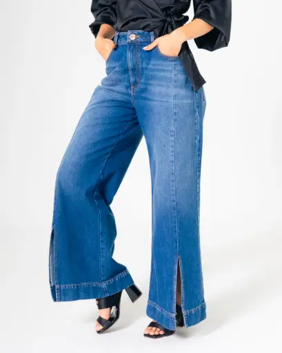 Jean de corte ancho tipo wide leg (42464)