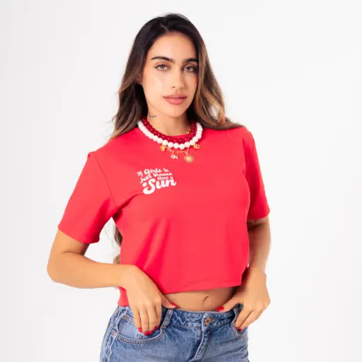 Camiseta Corta Beisbolera Girls Just Wanna (0323)