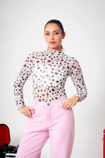 Body manga larga surcida blanco (3031-B)  