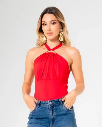 Body Tiras Con Herraje Pectoral  Rojo (S11874)