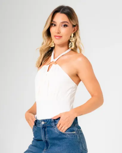 Body Tiras Con Herraje Pectoral beige (S11874)