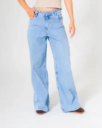 Jean wide leg azul medio claro (D683)