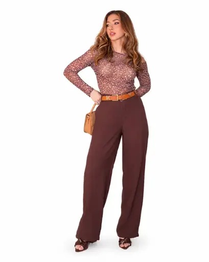 Body en mesh manga larga CAFÉ BAMBI (BODY-33 )