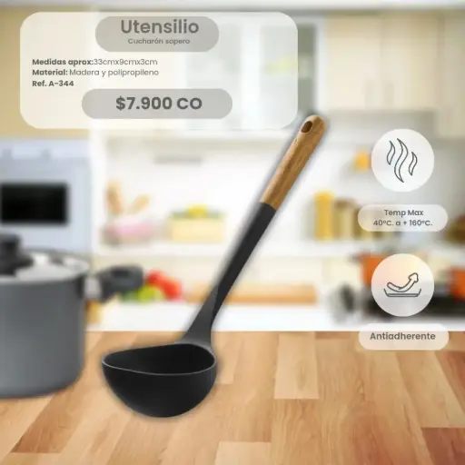 [A-344] CUCHARON MADERA NYLON